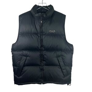 EDDIE BAUER EB TEK Goose Down Men's Black Puffer Vest Size Medium Full Zip